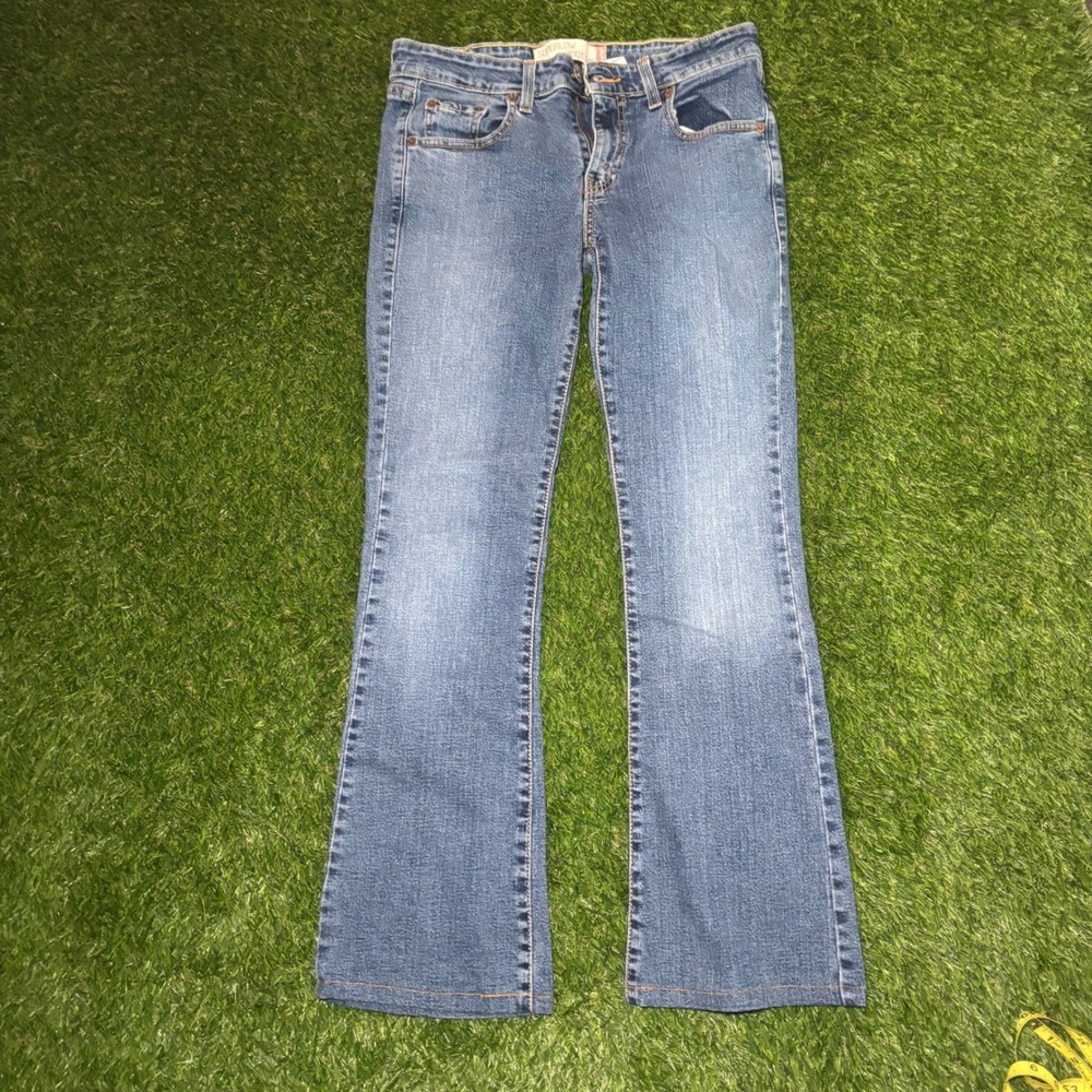 Levis 518 Superlow Bootcut Jeans Medium Wash Denim Low Rise 7L 7 Long